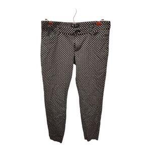 GAP  Slim‎ City 3/4 Cropped  Black Diamond Print Trouser Pants   Size 6R